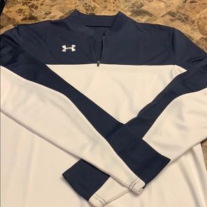 Under Armour White & Navy 1/4 ZIP Pullover